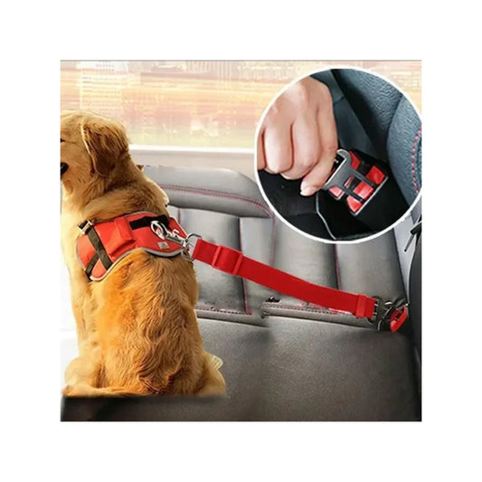 Adjustable Dog Car Seat Belt – Pet Safety Travel Restraint for Cars