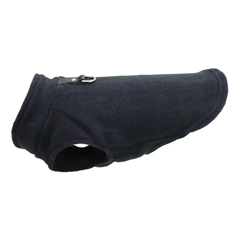 Warm Fleece Dog Jacket with D-Ring – Cozy Pet Vest for Small Dogs & Cats