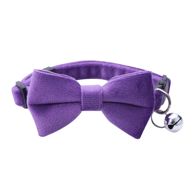 Adjustable Cat & Dog Collar with Bow Tie & Bell