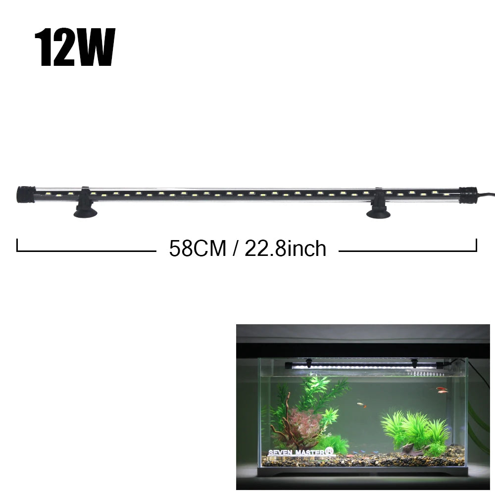 Waterproof LED Aquarium Plant Grow Light – 18-58CM Adjustable Fish Tank Lamp with 5730 Chips, 90-260V