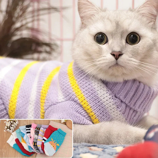 Cat Winter Sweater – Warm Knit Vest Clothing for Cats & Kittens