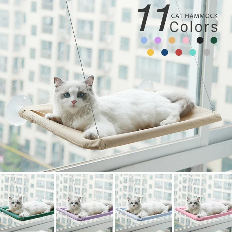 Hanging Cat Hammock – Window-Mounted Cat Bed with Strong Suction Cups