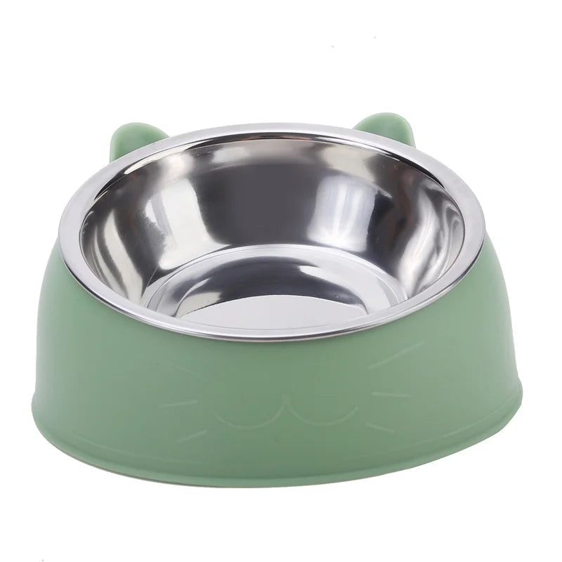 pet food bowl, inclined pet food bowl, stainless steel