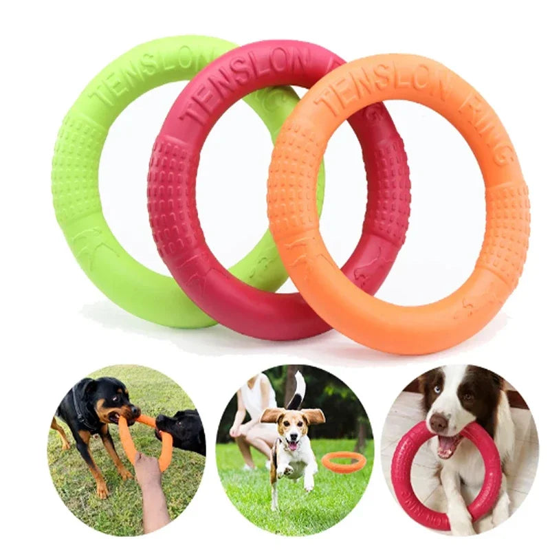 Orange Dog Training Ring – Durable EVA Flying Disk Puller Toy for Interactive Play & Exercise