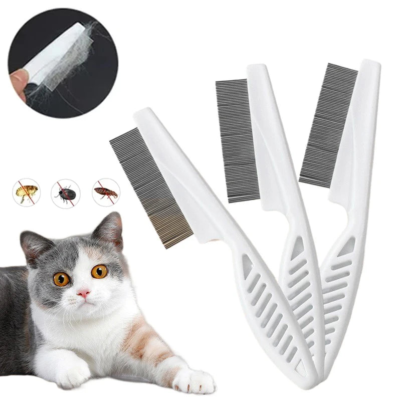 Stainless Steel Flea & Shedding Comb – Grooming Tool for Cats & Dogs