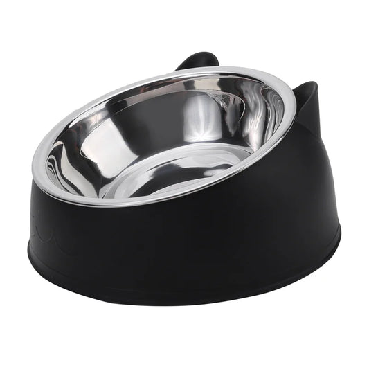 pet food bowl, inclined pet food bowl, stainless steel