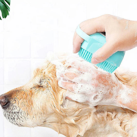 Soft Silicone Pet Bathing Brush – Gentle Massager & Grooming Tool for Dogs & Cats