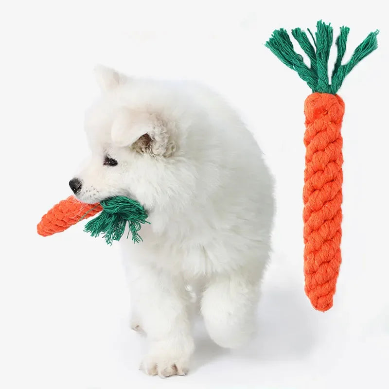 Tough Tug Pup Toy – Carrot Chewer for Clean Teeth & Strong Jaws