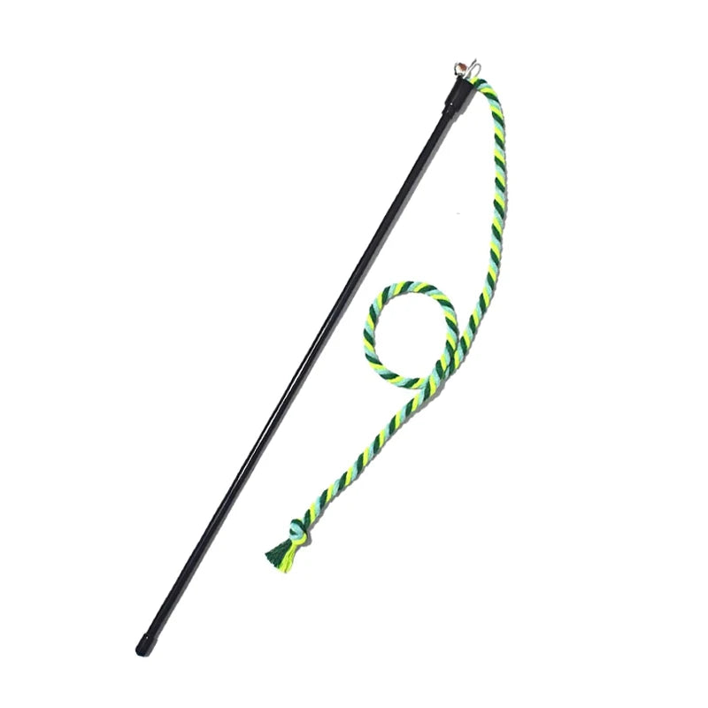 Interactive Cat Teaser Wand – Rope Stick Toy for Chasing & Chewing