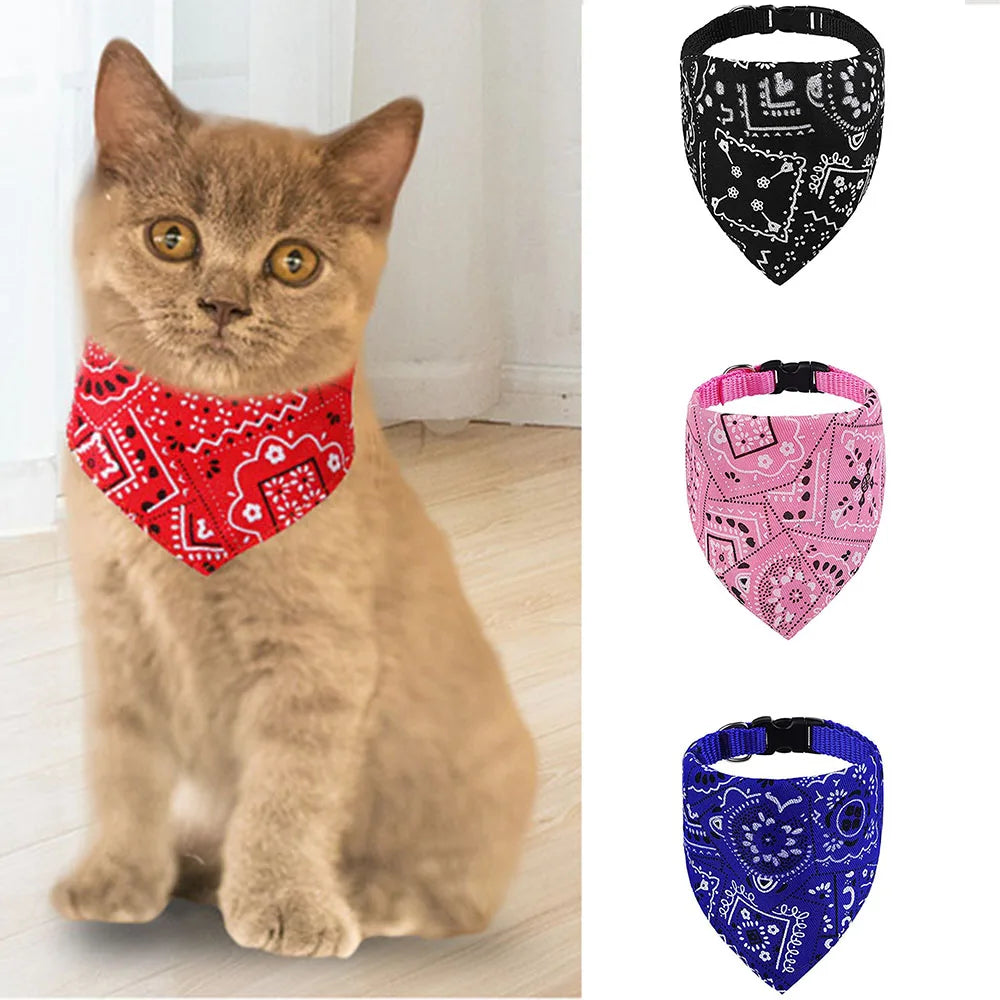Adjustable Pet Bandana Collar – Washable Bow Tie Scarf for Cats & Dogs