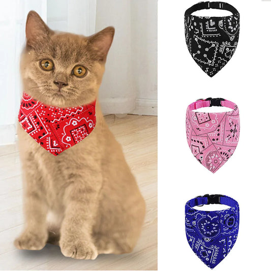 Adjustable Pet Bandana Collar – Washable Bow Tie Scarf for Cats & Dogs