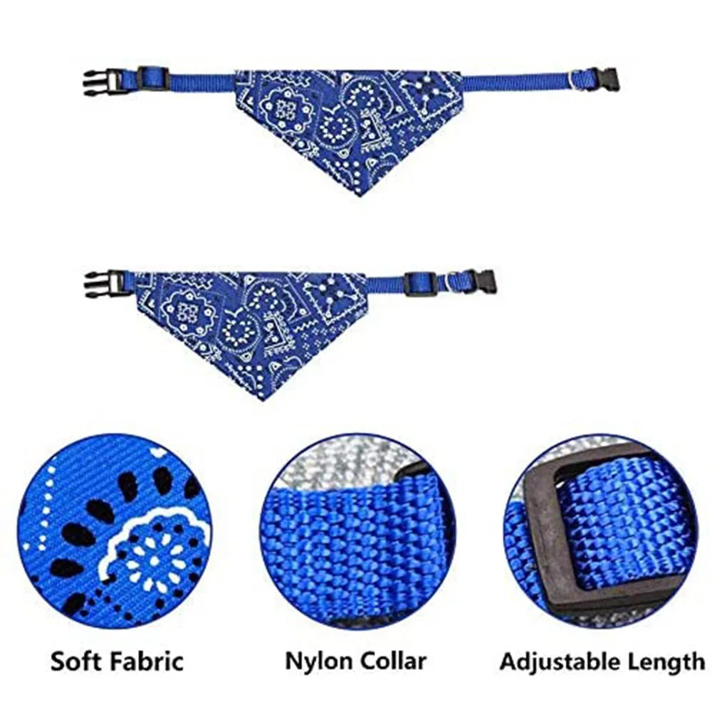 Adjustable Pet Bandana Collar – Washable Bow Tie Scarf for Cats & Dogs