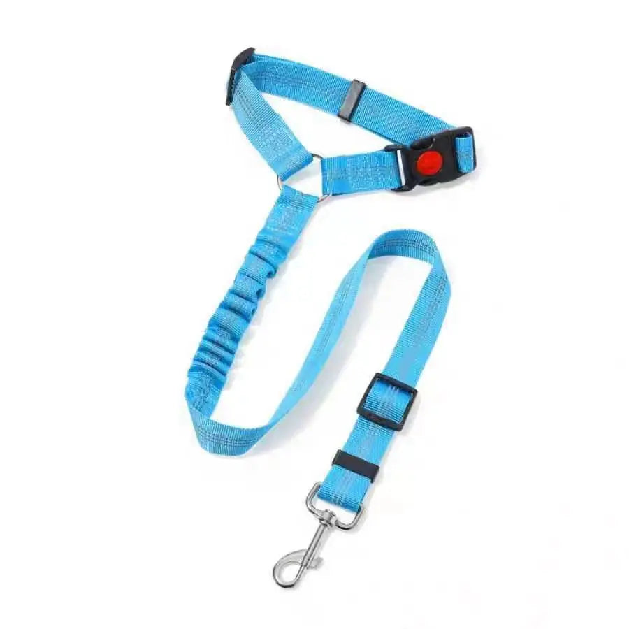 Dog Car Seat Belt & Leash – Adjustable Pet Travel Safety Strap
