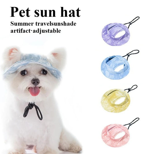Breathable Cotton Pet Sun Hat – Adjustable Dog & Cat Fisherman Cap
