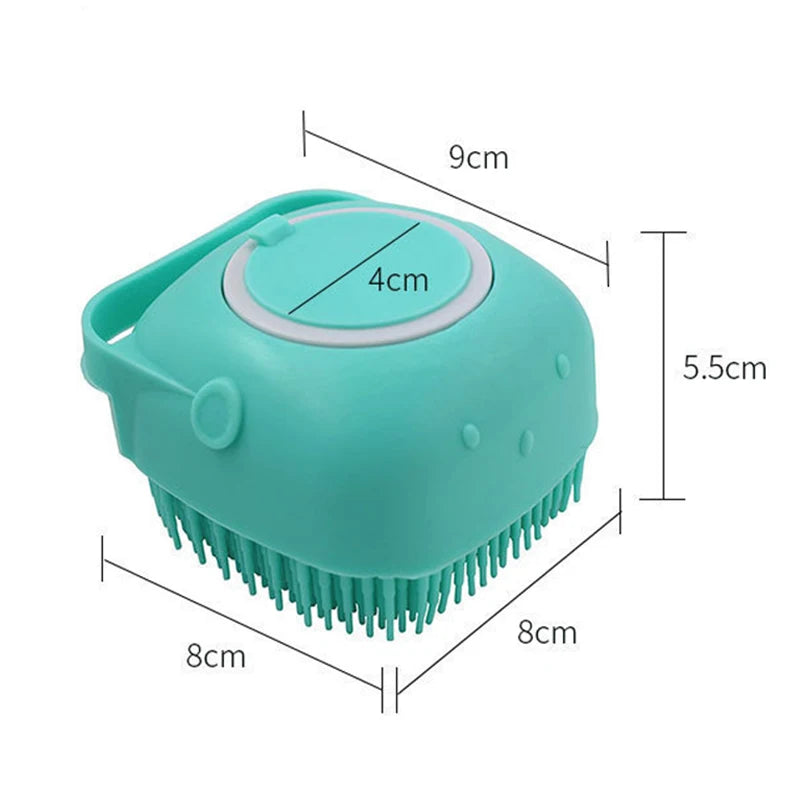 Silicone Pet Grooming Tool with Shampoo Dispenser