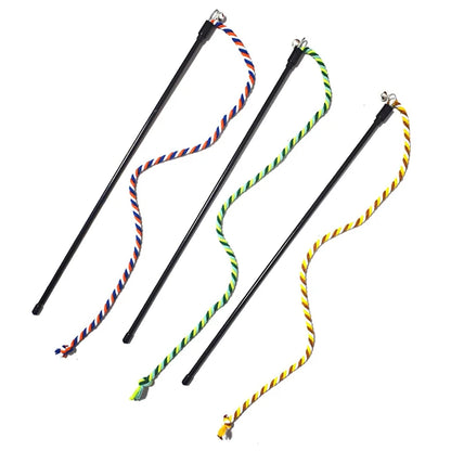Interactive Cat Teaser Wand – Rope Stick Toy for Chasing & Chewing