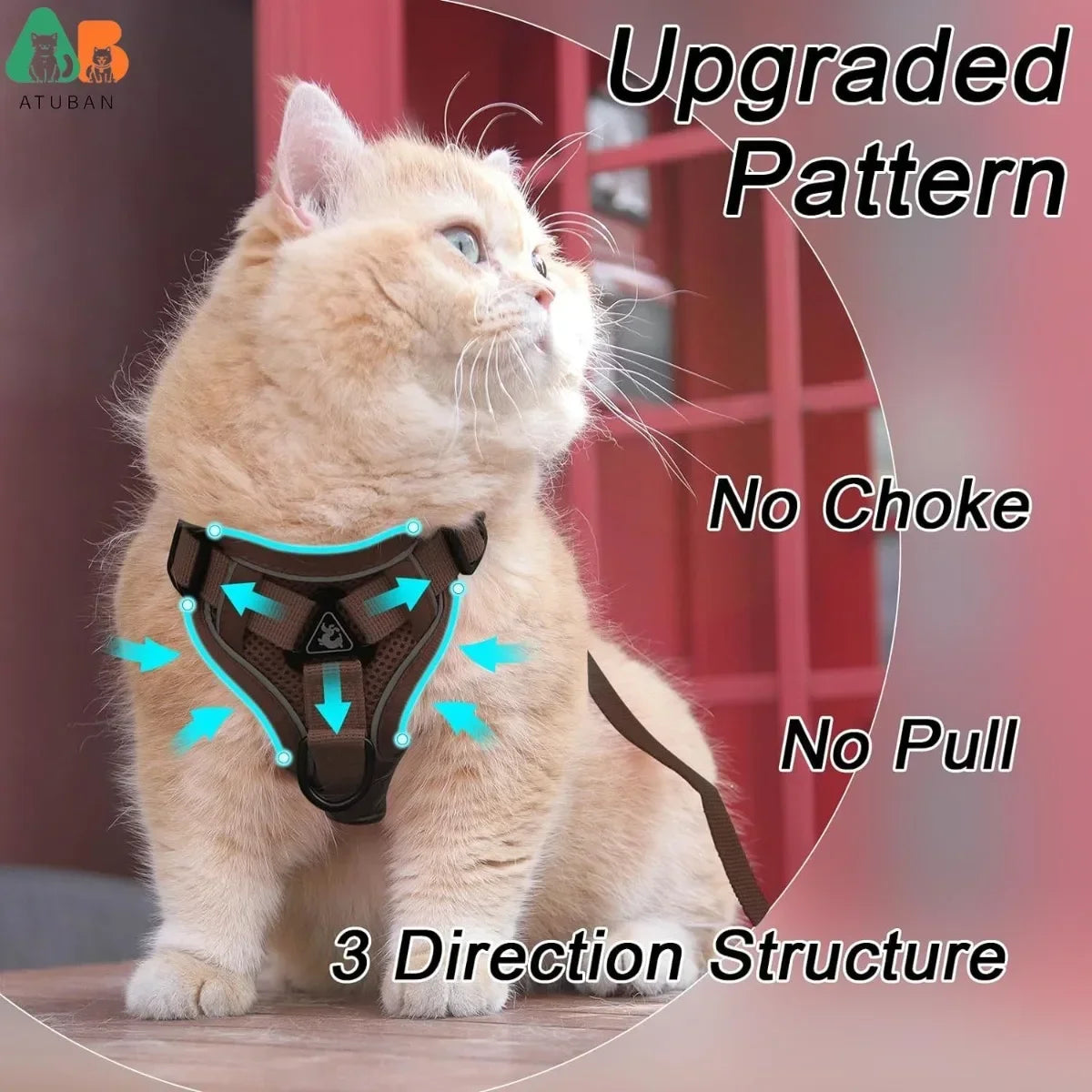 Escape Proof Cat Harness and Leash Set | Adjustable Reflective Cat Vest