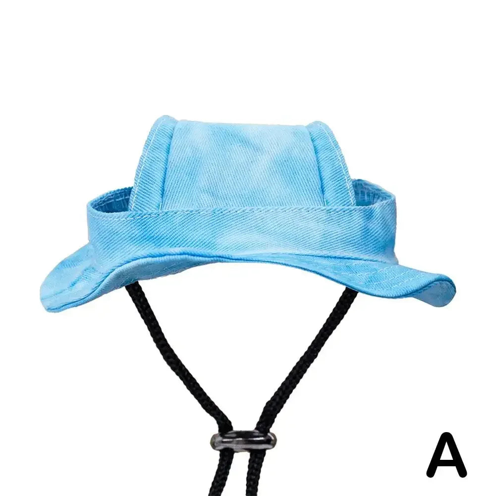 Breathable Cotton Pet Sun Hat – Adjustable Dog & Cat Fisherman Cap
