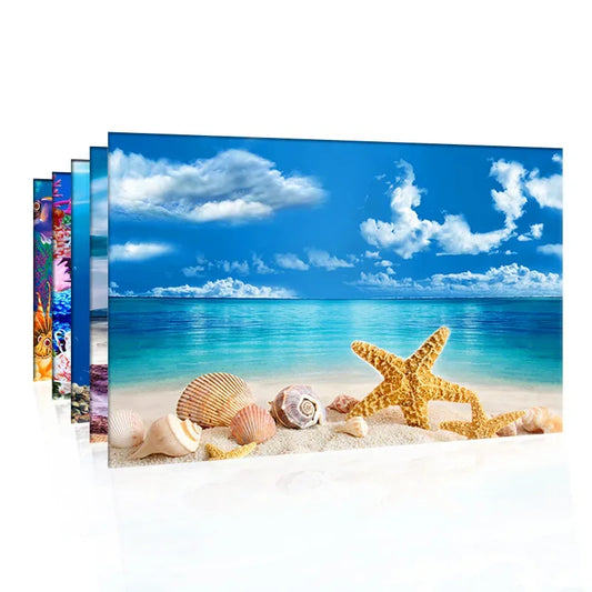 Aquarium Background Sticker – Ocean Plant Landscape Poster for Fish Tank Decor & Aquascaping