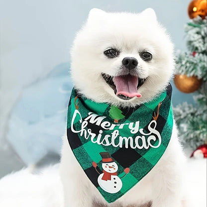 Christmas Dog Bandana – Santa & Snowman Design
