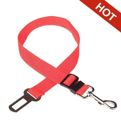 Adjustable Pet Car Seat Belt – Vehicle Safety Harness Clip for Dogs & Cats. Attaches to Collars or Harnesses for Secure, Comfy Travel