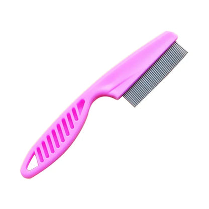 Pet Hair & Flea Comb – Stainless Steel Grooming Brush for Cats & Dogs