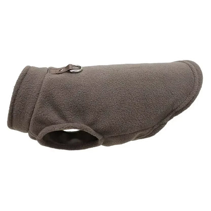 Warm Fleece Dog Jacket with D-Ring – Cozy Pet Vest for Small Dogs & Cats