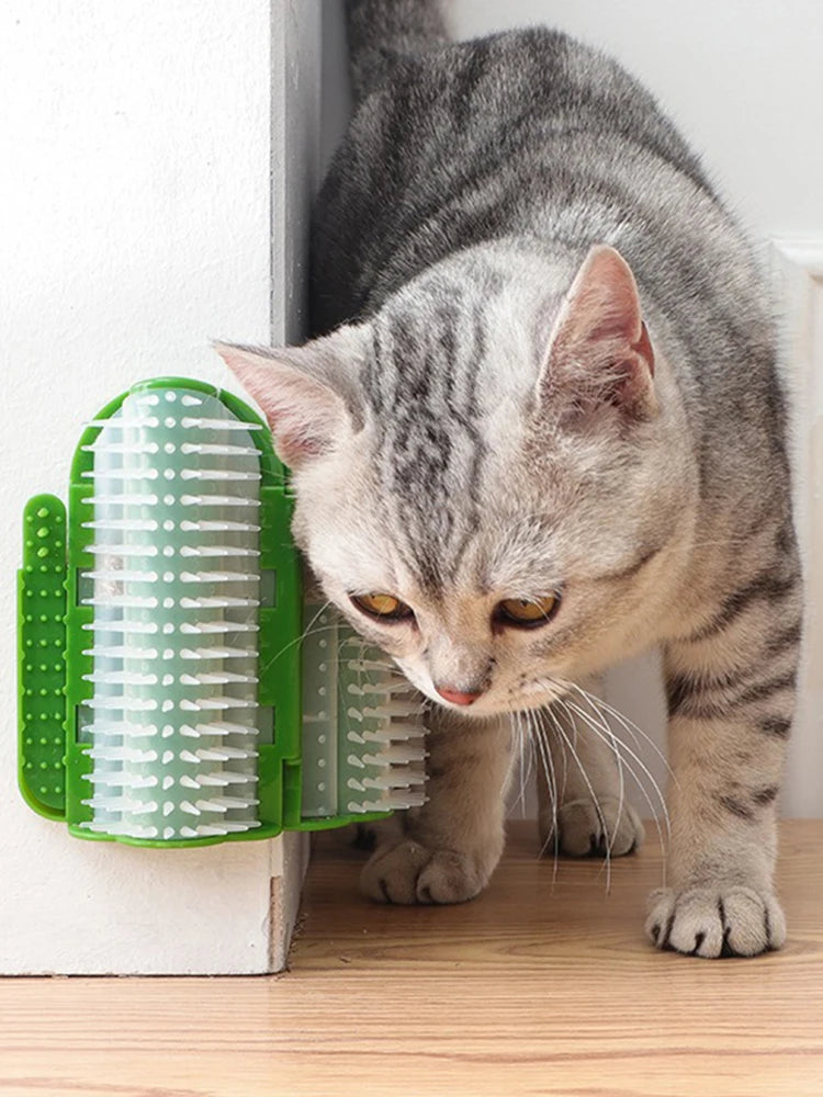 cat wall corner brush, cat grooming wall corner