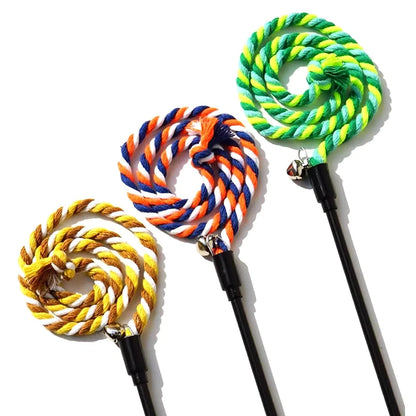 Interactive Cat Teaser Wand – Rope Stick Toy for Chasing & Chewing