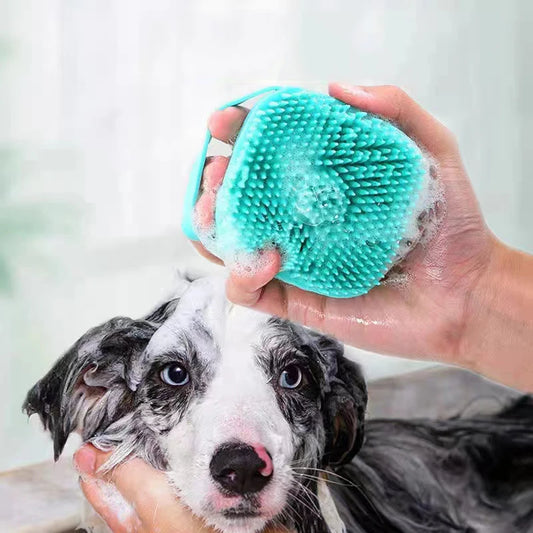 Soft Silicone Pet Bathing Brush – Gentle Massager & Grooming Tool for Dogs & Cats