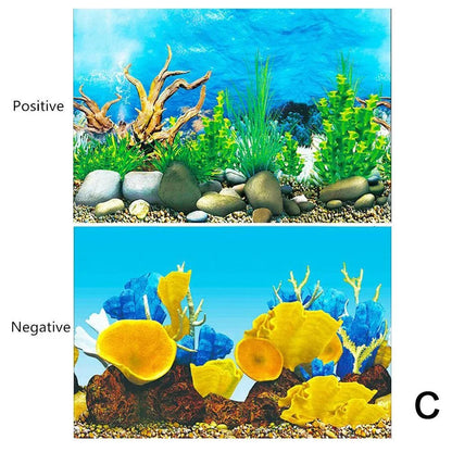 Aquarium Background Sticker – Ocean Plant Landscape Poster for Fish Tank Decor & Aquascaping