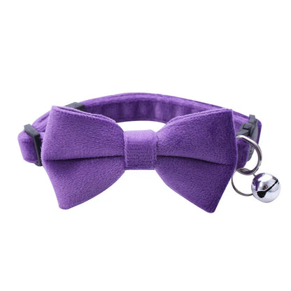 Adjustable Cat & Dog Collar with Bow Tie & Bell