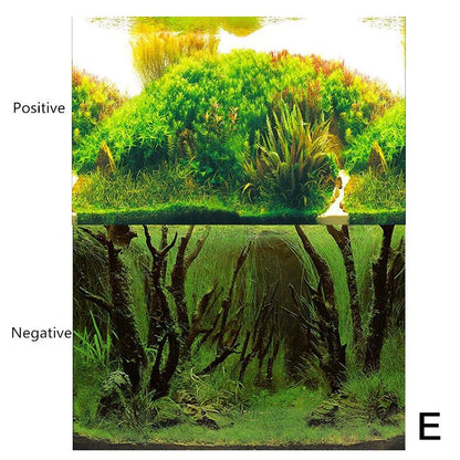 Aquarium Background Sticker – Ocean Plant Landscape Poster for Fish Tank Decor & Aquascaping