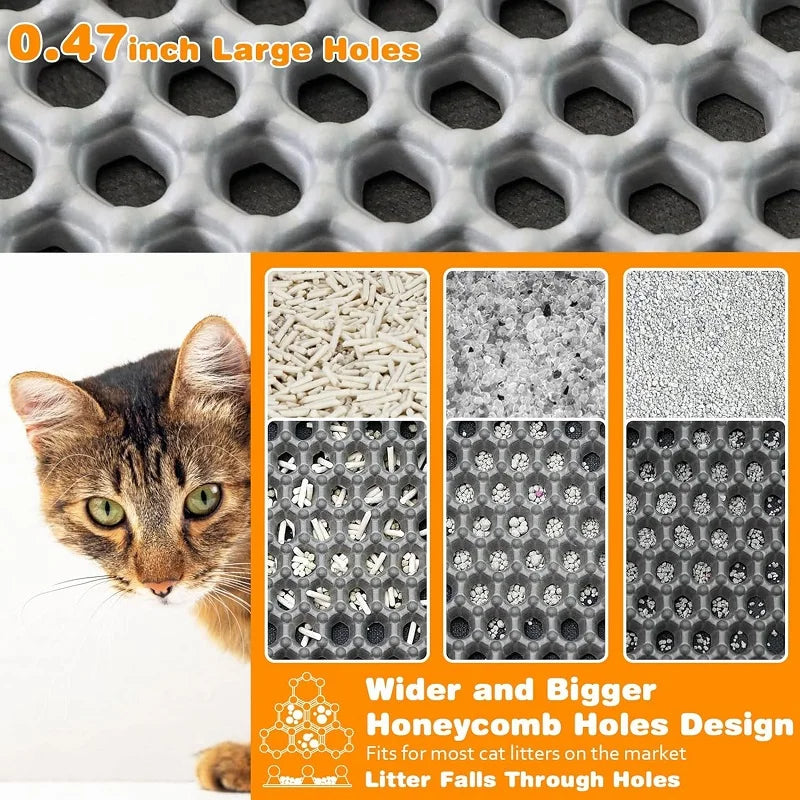 Waterproof Cat Litter Mat – Non-Slip Double-Layer Trapping Pad