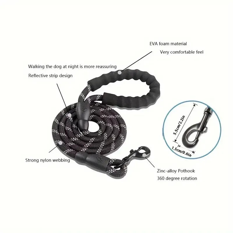 Heavy Duty Dog Leash – Reflective with Comfort Grip
