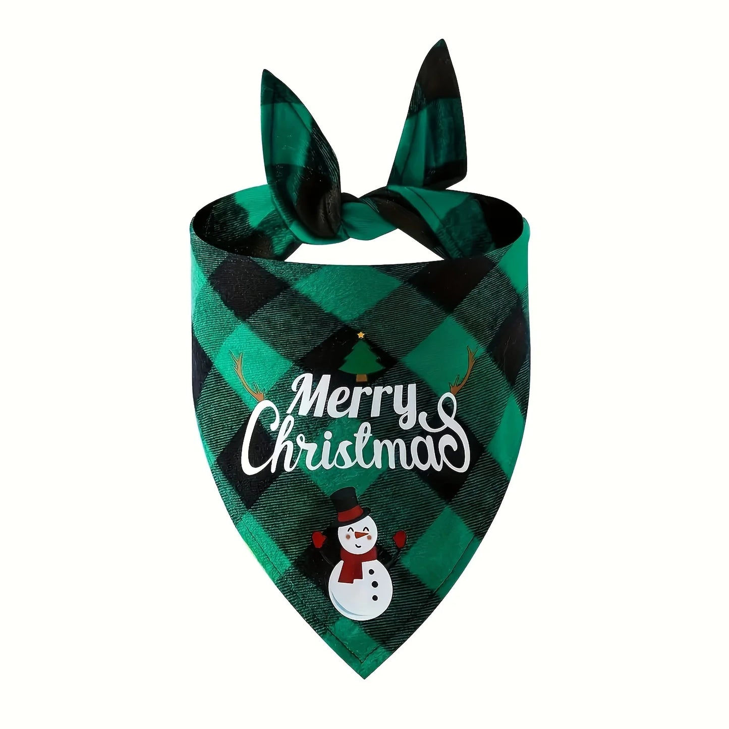Christmas Dog Bandana – Santa & Snowman Design
