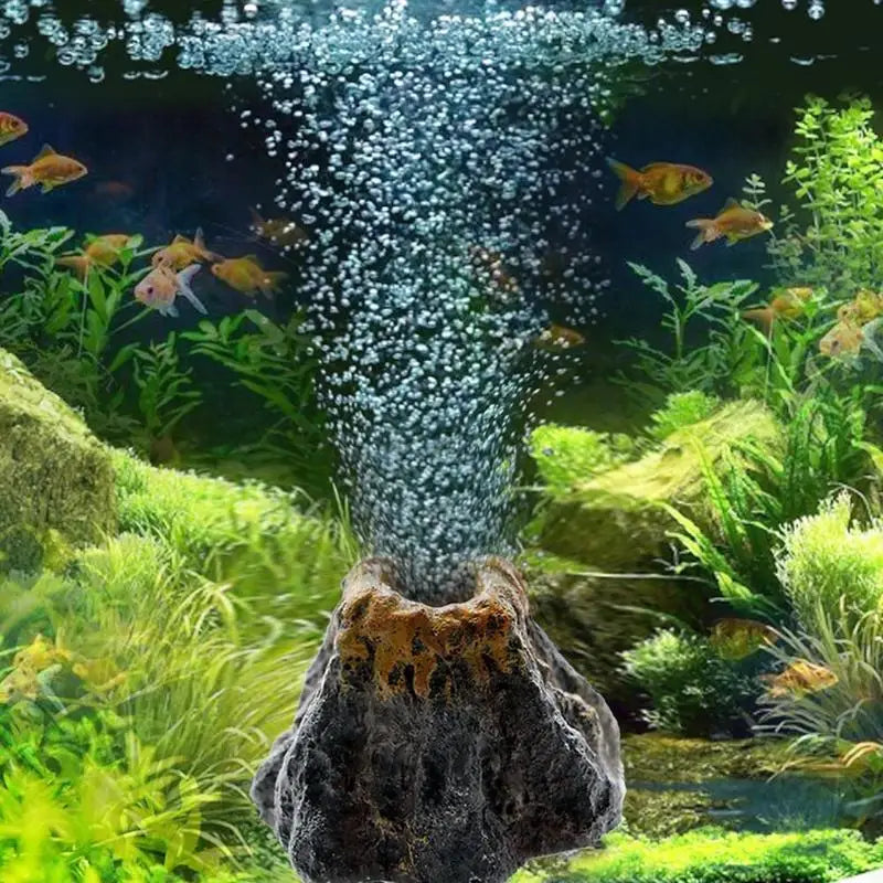 Volcano Shape Aquarium Air Bubble Stone – Oxygen Pump Decoration for Fish Tank Aeration & Visual Effect