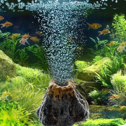 Volcano Shape Aquarium Air Bubble Stone – Oxygen Pump Decoration for Fish Tank Aeration & Visual Effect