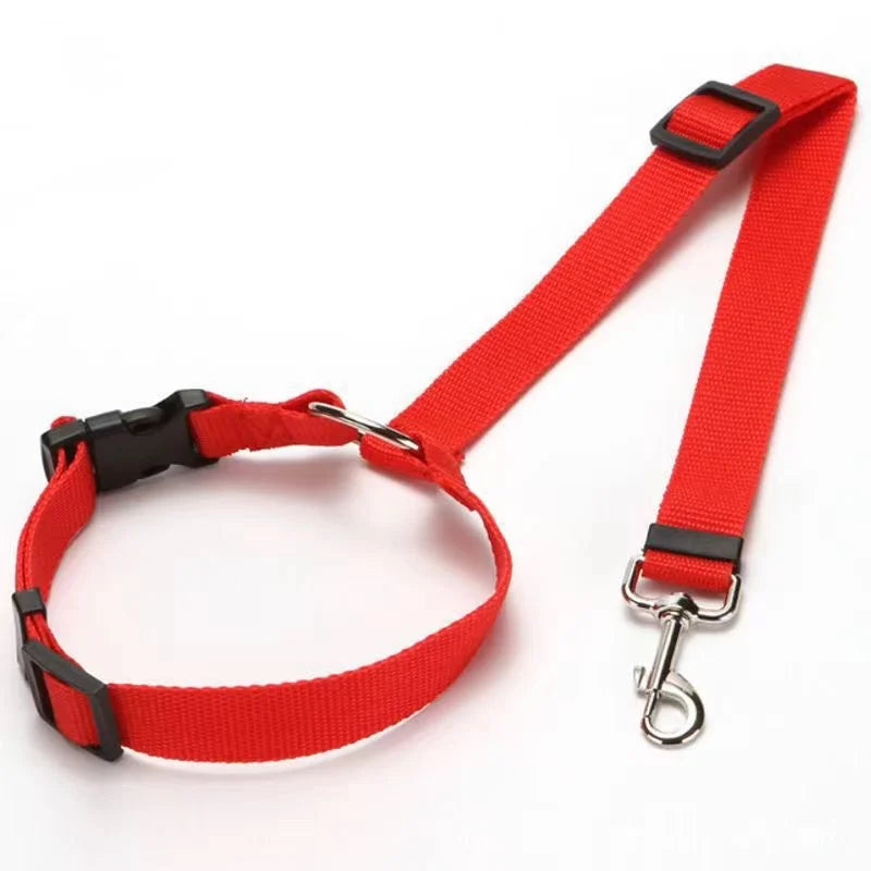Dog Car Seat Belt & Leash – Adjustable Pet Travel Safety Strap