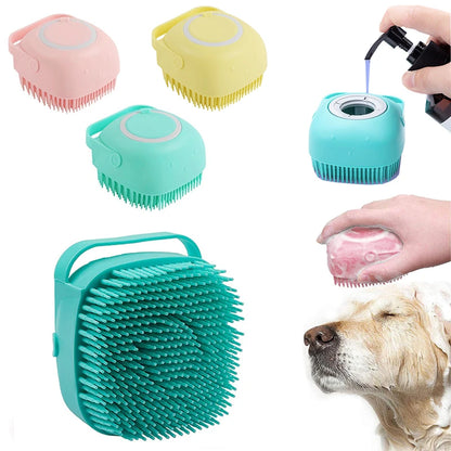 Silicone Pet Grooming Tool with Shampoo Dispenser
