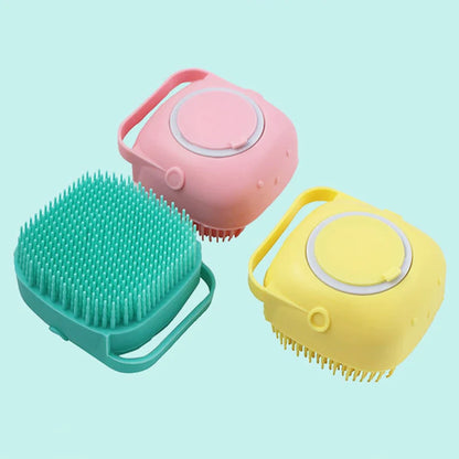 Silicone Pet Grooming Tool with Shampoo Dispenser