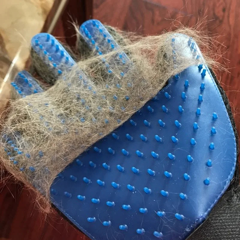 Silicone Pet Grooming Glove – Hair Removal & Bath Brush for Dogs & Cats