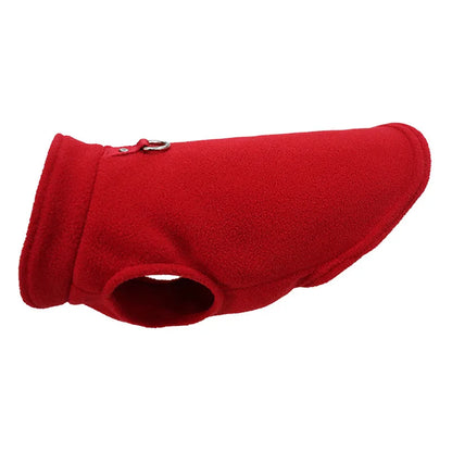 Warm Fleece Dog Jacket with D-Ring – Cozy Pet Vest for Small Dogs & Cats