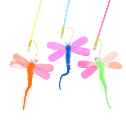 cat toy, dragonfly, cat toy stick