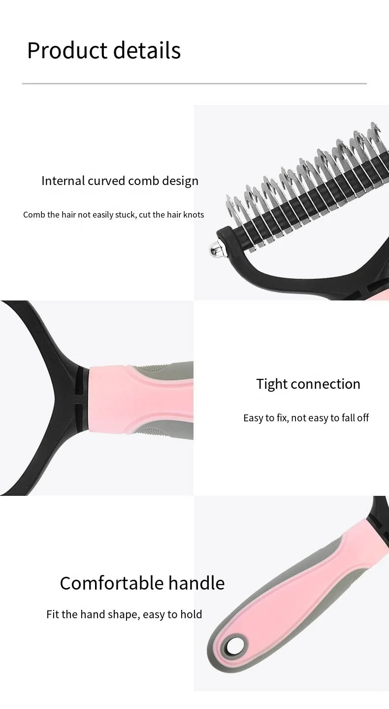 Pet Hair Removal Comb – Effective Dematting & Grooming Brush for Dogs & Cats