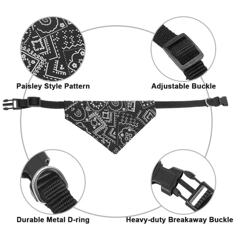 Adjustable Dog Bandana Collar | Stylish Scarf for Dogs & Cats