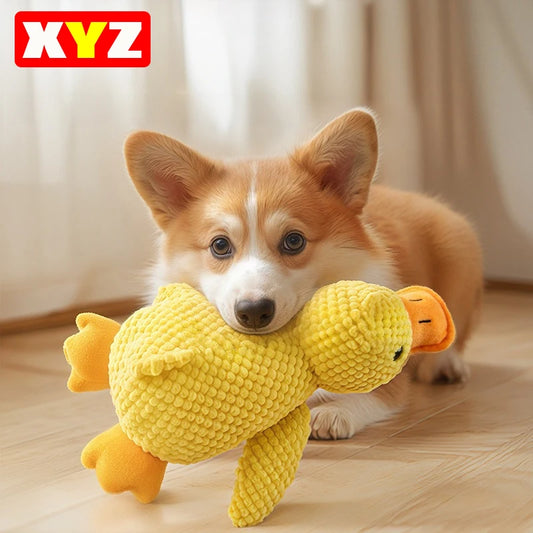 Plush Duck Dog Toy – Calming Squeaky Chew Toy for Puppies