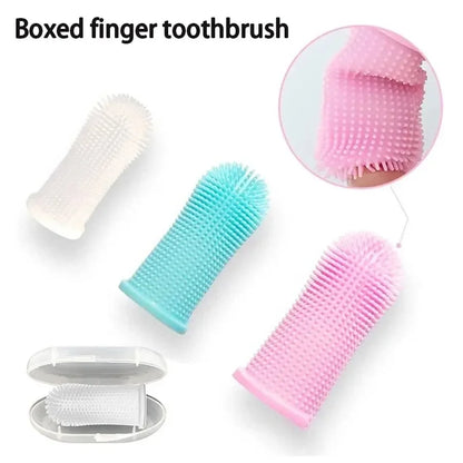 Pet Finger Toothbrush for Cats & Dogs | Silicone Bristles