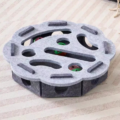Interactive Cat Puzzle Toy – Felt Maze Box with Bell Ball