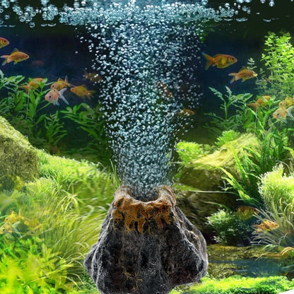 Volcano Shape Aquarium Air Bubble Stone – Oxygen Pump Decoration for Fish Tank Aeration & Visual Effect